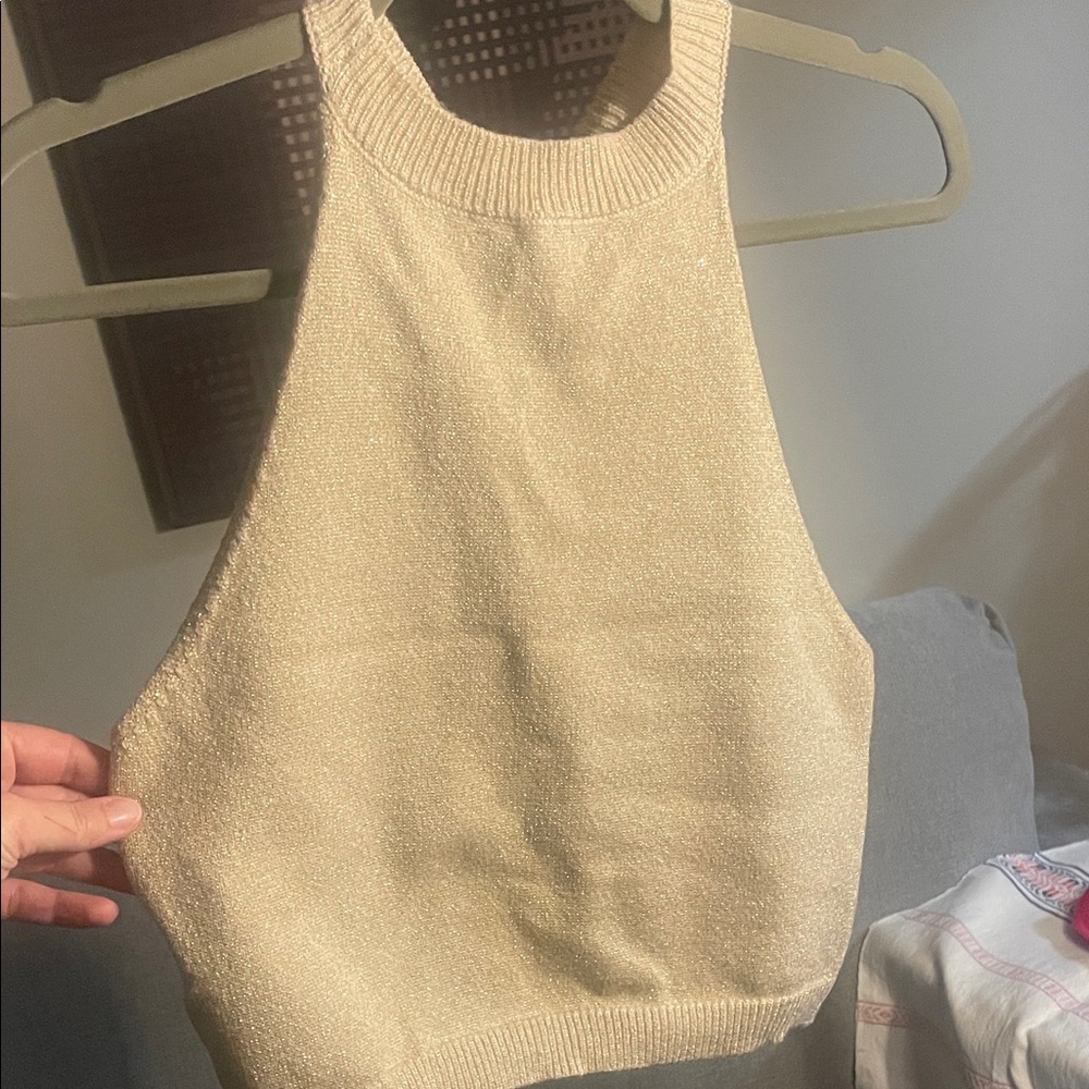Guess Beige Knit Sleeveless Top - Picture 3 of 3